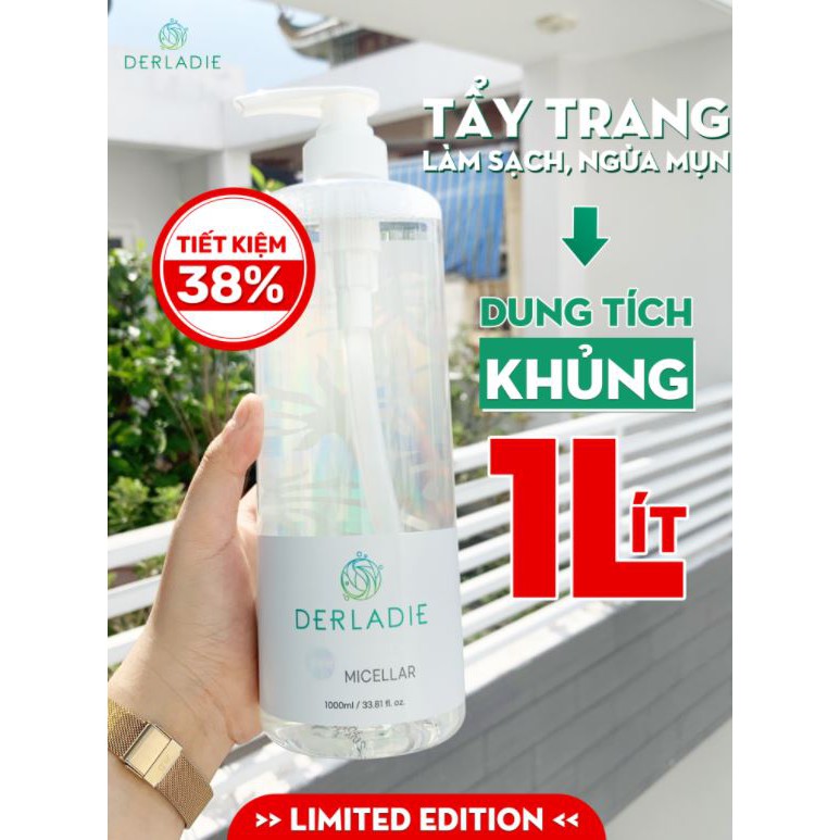 [Phiên Bản Nâng Cấp] Nước Tẩy Trang Làm Sạch Da, Dịu Nhẹ Derladie Cleansing Water Witch Hazel Micellar