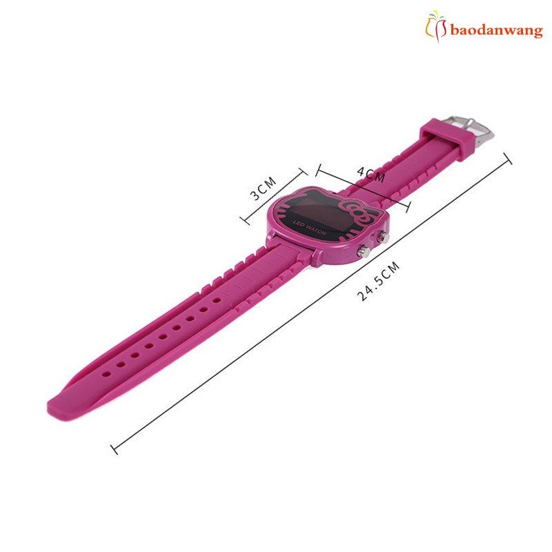 Đồng Hồ Điện Tử Dây Silicon Mềm Họa Tiết Hoạt Hình Dễ Thương Cho Bé Gái
