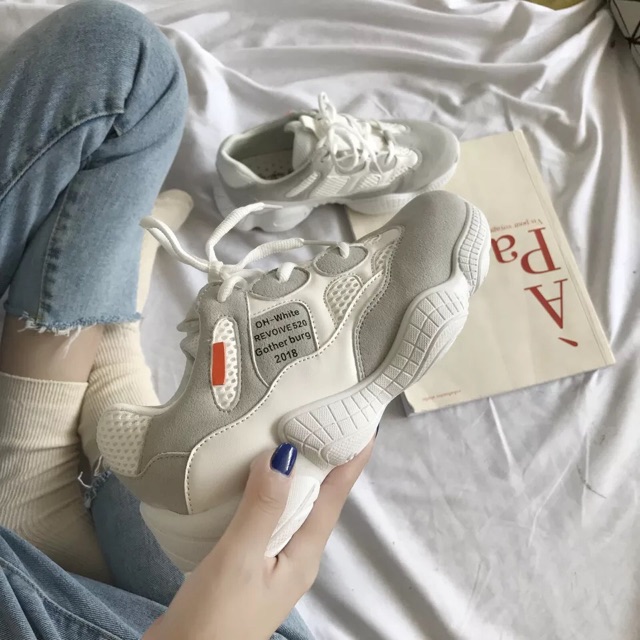 Giầy Sneaker Ulzzang thể thao pha da lộn siêu nhẹ phong cách Hàn Quốc | BigBuy360 - bigbuy360.vn