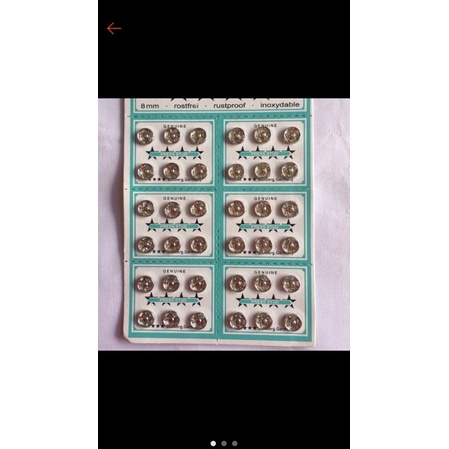 20 vỉ nút bấm áo dài ngôi sao trắng