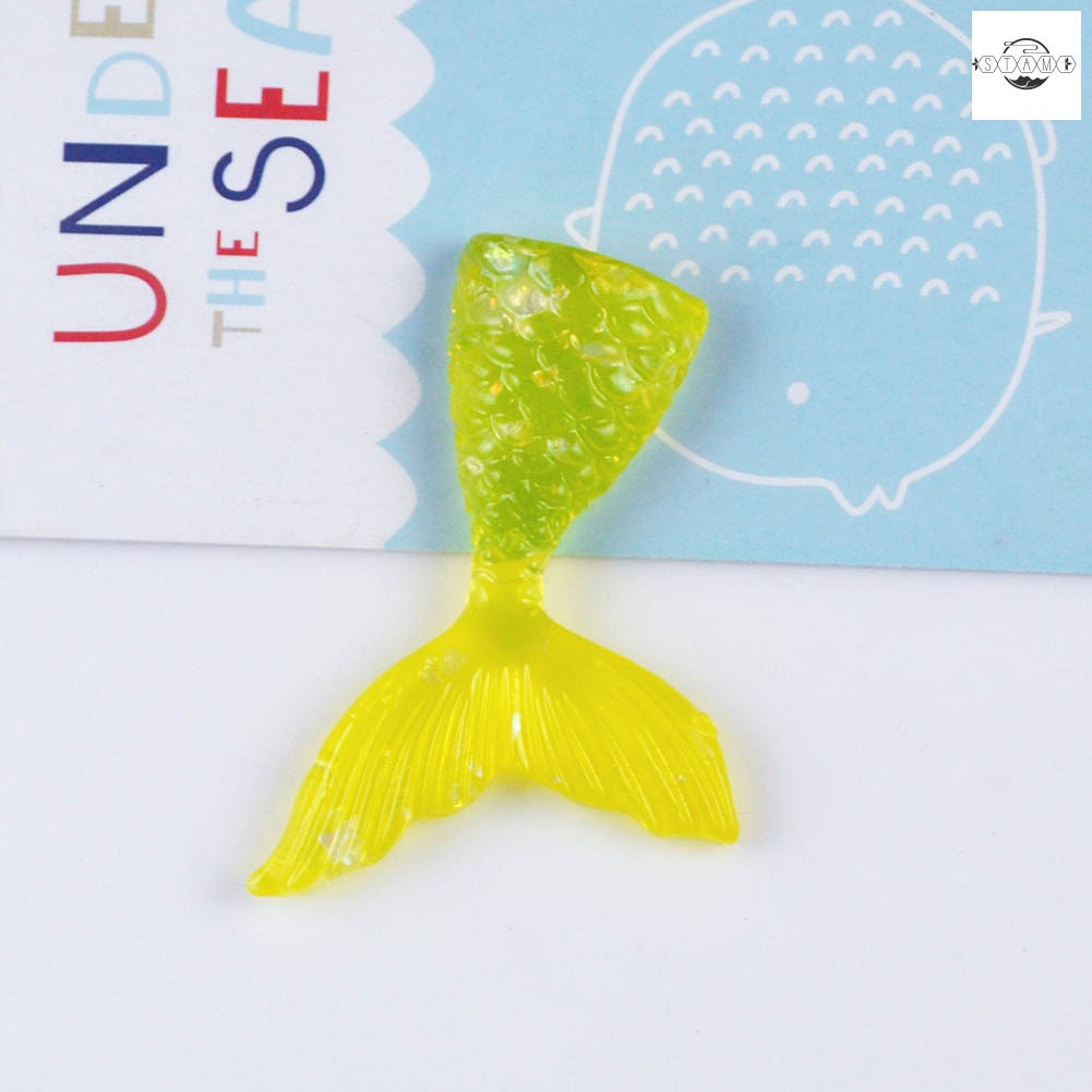 6/11 Pcs Slime Charms Resin Mermaid Tail Flatback DIY Crafts for Phone Pendant Ornament