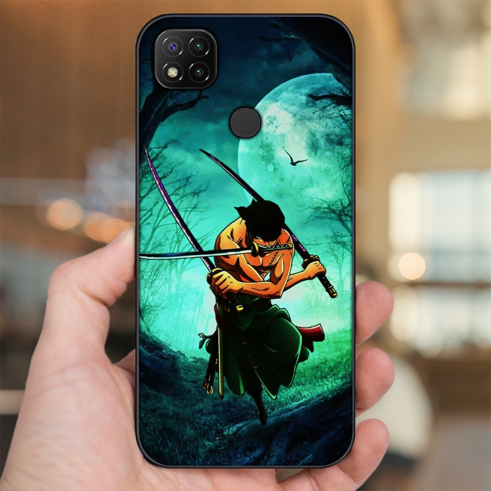 Ốp lưng Xiaomi Redmi 9C viền đen in hình Zoro One Piece
