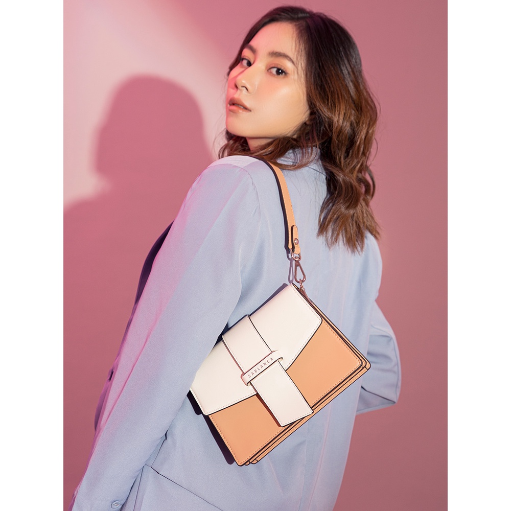 Túi đeo chéo nắp gập phối Color Block SABLANCA SD0104