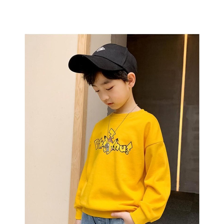 Pokemon Clothes kids University T Fashion Children's Clothes Boys Long Sleeve T-Shirts Pikachu Sweatshirts Tops Spring Autumn Winter New Korean Style Round Neck Bottoming Shirts