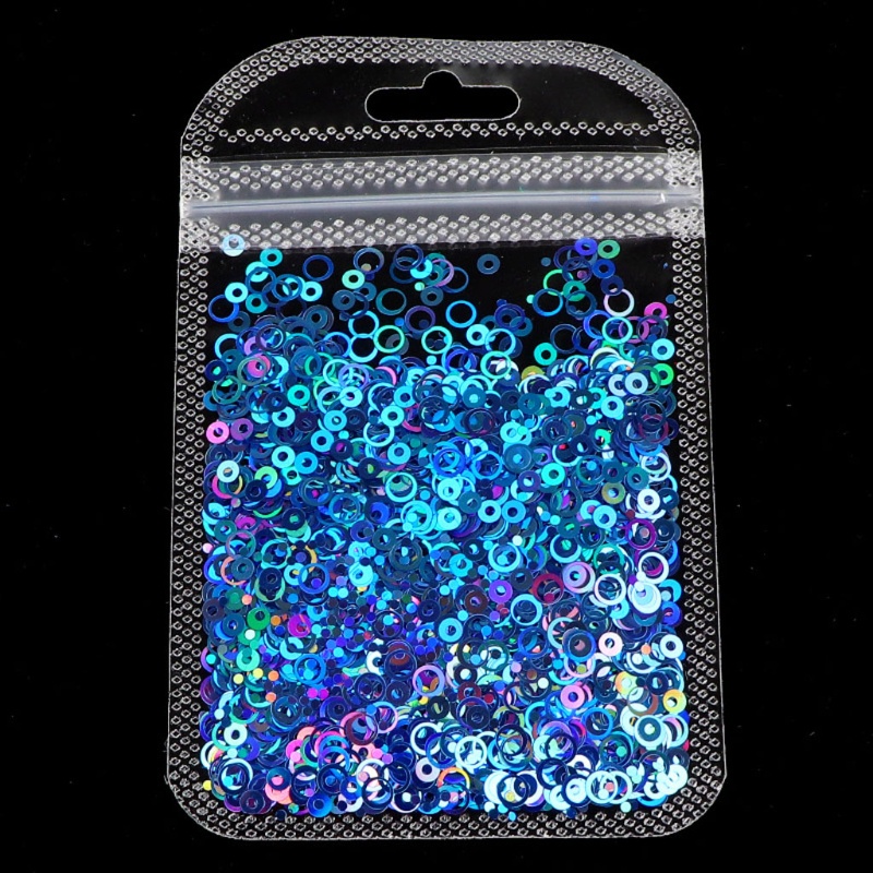 Set túi hạt kim sa tròn rỗng 10 màu sắc laser lấp lánh kết hợp phong cách lễ hội làm trang sức resin epoxy 2g