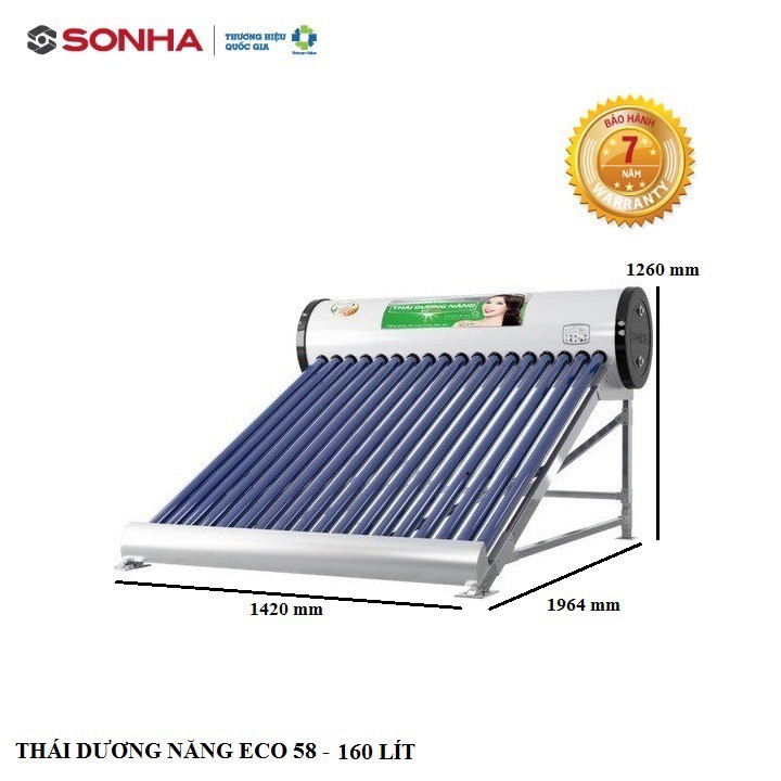 Máy nước nóng năng lượng mặt trời ECO58 - 160l