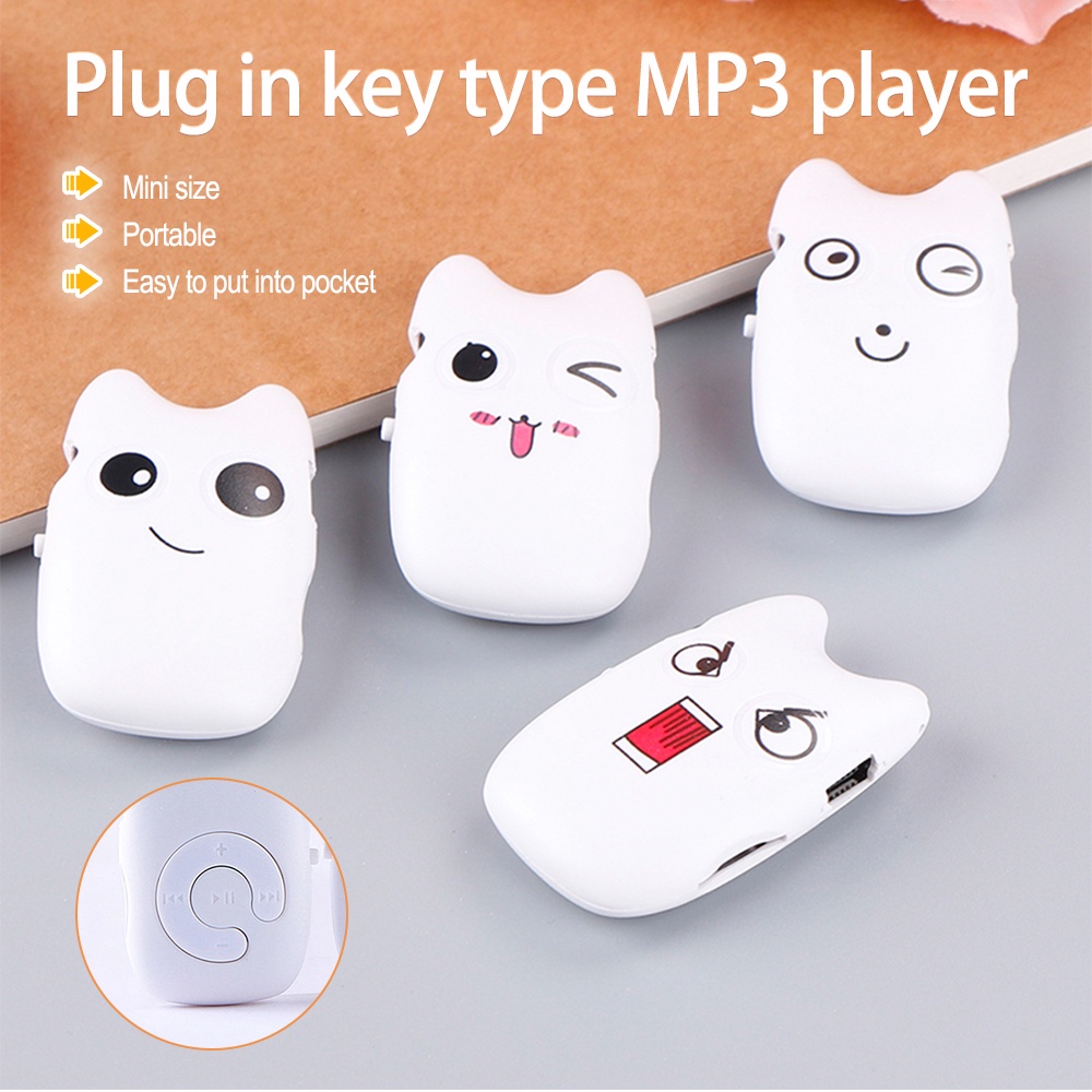 Máy nghe nhạc VIRWIR MP3 mini hoạt hình dễ thương hỗ trợ thẻ nhớ TF lên đến 32GB