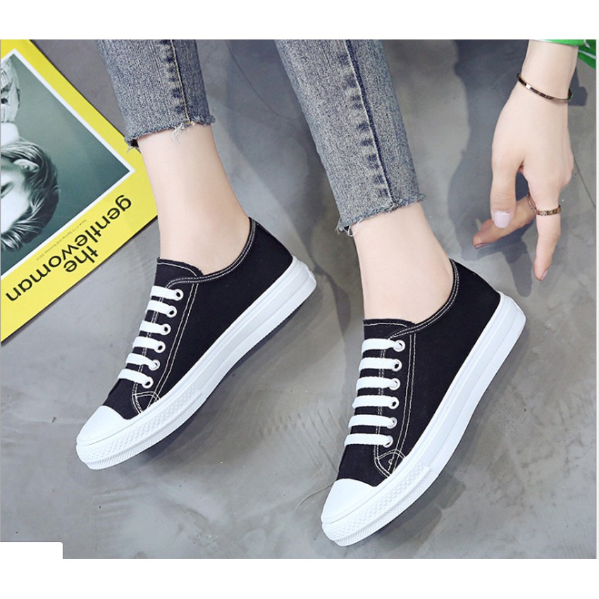 GIÀY NỮ, GIÀY SNEAKER THẤP CỔ THÊU HOA CÚC GR 24