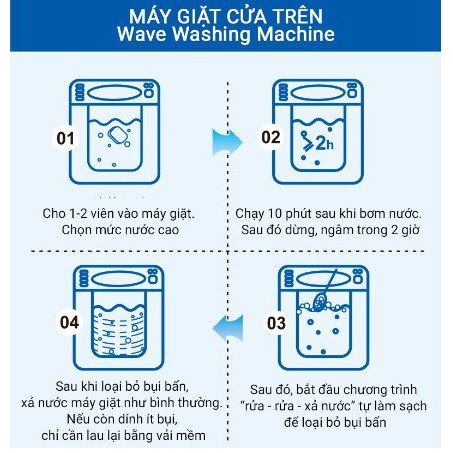 Viên Tẩy Lồng Máy Giặt - Diệt Khuẩn - Tẩy Cặn Bẩn Máy Giặt (Hộp 12 viên)