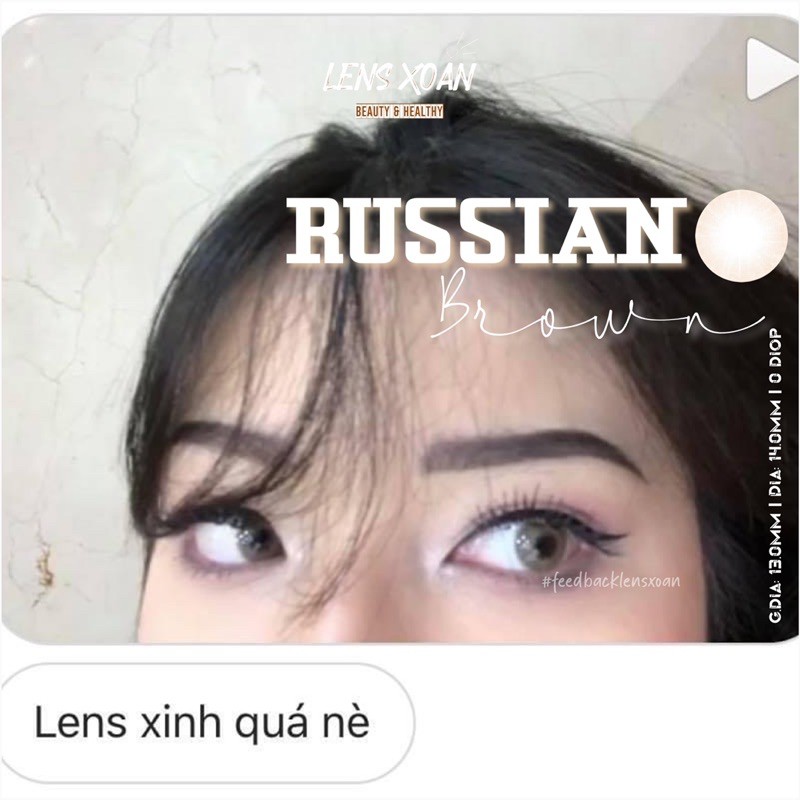 ÁP TRÒNG RUSSIAN BROWN: LENS NÂU TÂY ÁNH VÀNG | B.S COR | LENS XOẮN