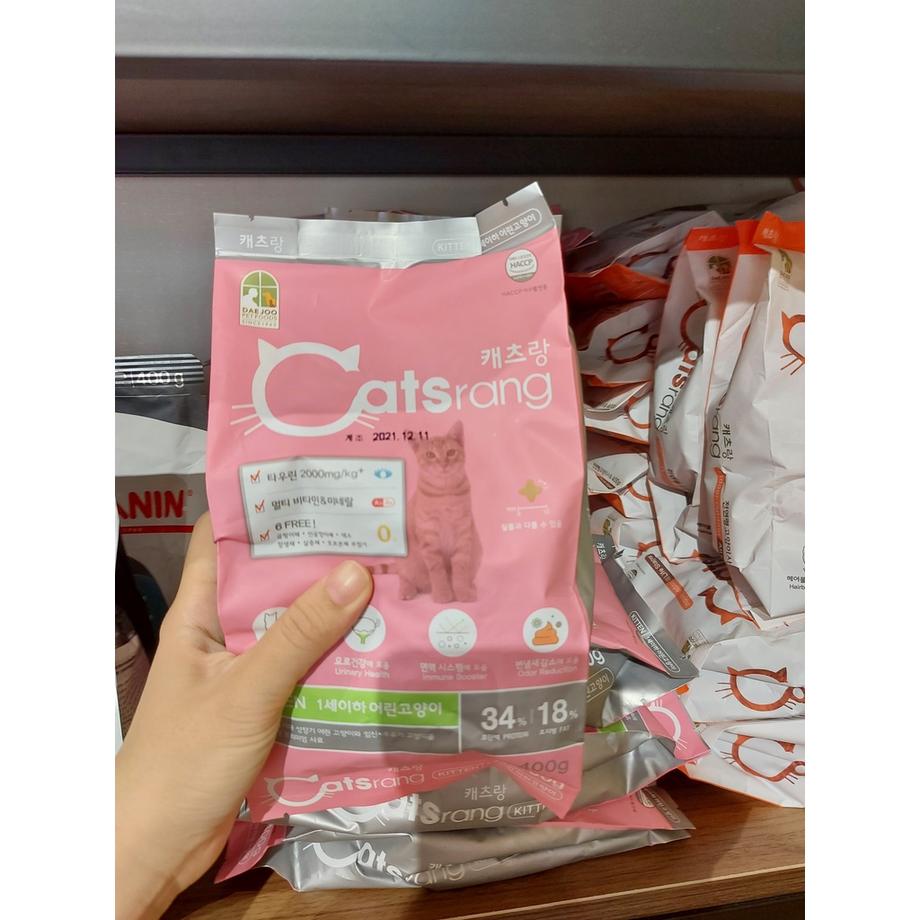 Thức ăn hạt Catsrang cho mèo con và mèo lớn - Gói 400gram
