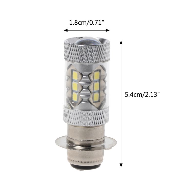 Bóng Đèn Pha LED PX15D H6 80W 6500K 16 LED Chuyên Dụng Cho Xe Mô Tô
