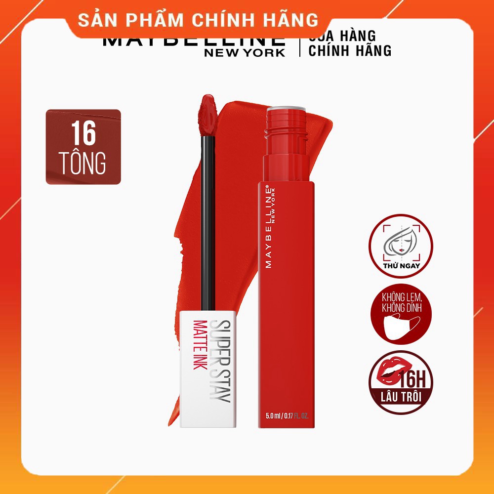 [CHẤT LƯỢNG] Son Kem Lì 16h Lâu Trôi Maybelline New York Super Stay Matte Ink City Edition Lipstick 5ml