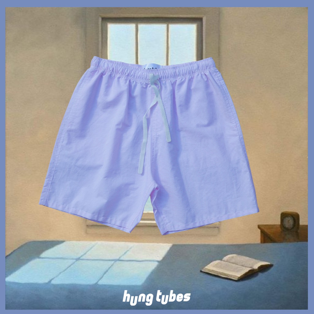 Quần lửng, Quần short ngang gối chất cotton thô vải thoáng mát mặc đi chơi, đi du lịch biển Hung Tubes