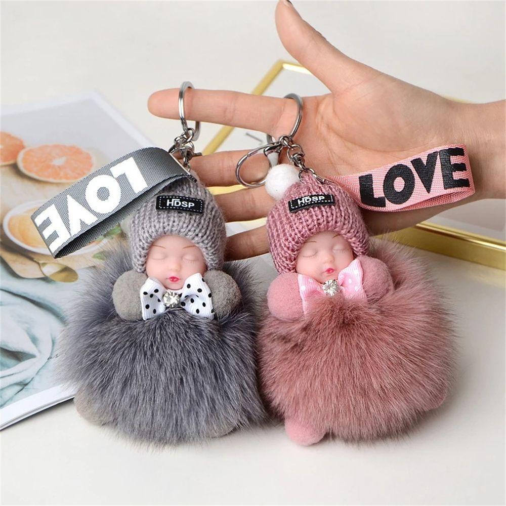AUGUSTINA Móc Khóa Bông Xù Đáng Yêu Cho Nữ
