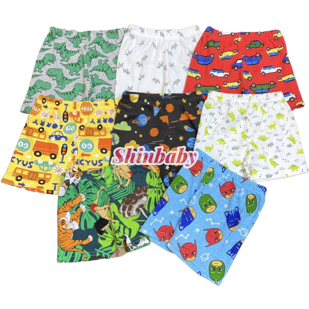 Set 10 quần đùi cotton nhiều hoạ tiết dễ thương vải mềm mát thoải mái cho bé