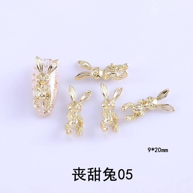 Phụ Kiện Trang Trí Móng Tay Hình Thỏ Hồng Xinh Xắn