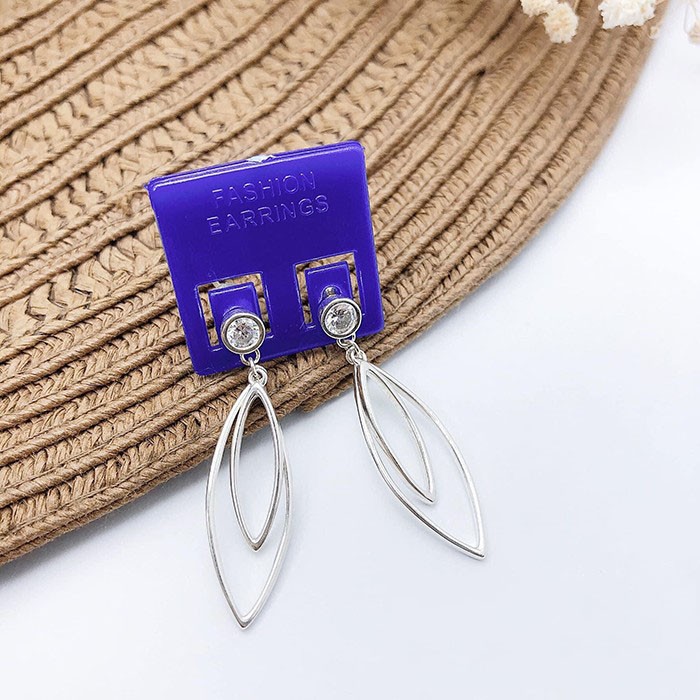 Bông Tai 2 Hình Elip Bạc Ý S925 - Minh Canh Jewelry
