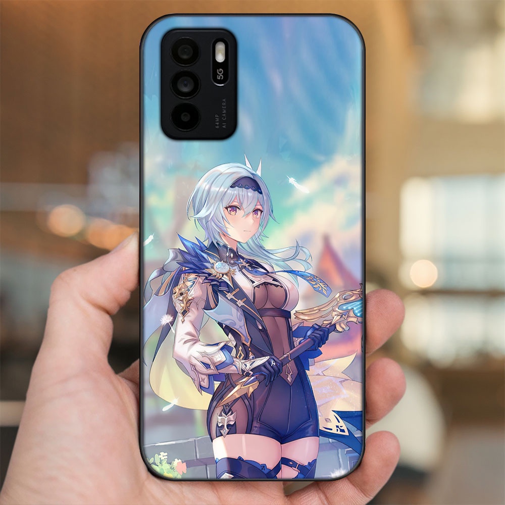 Ốp lưng Oppo Reno 6Z 5G viền đen in hình Eula Genshin Impact