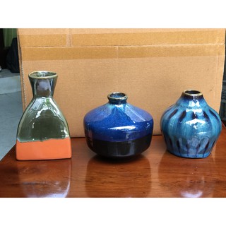 Bộ 3 bình hoa gốm sứ bát tràng mini