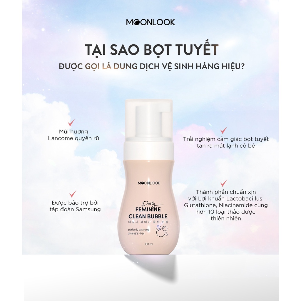 Bọt tuyết quyến rũ làm sạch vùng kín Moonlook 150ml