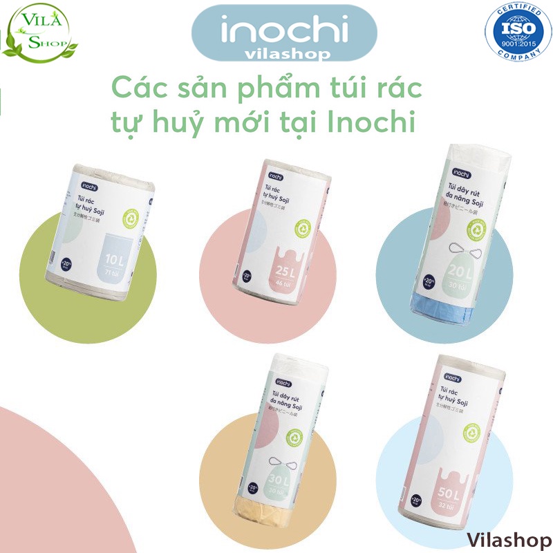 Cuộn Rác Tự Hủy, Túi Rác Inochi Dẻo Dai, Co Giãn Tốt Có Gân Dễ Xé Chính Hãng Inochi Đạt Tiêu Chuẩn Xuất Khẩu Châu Âu