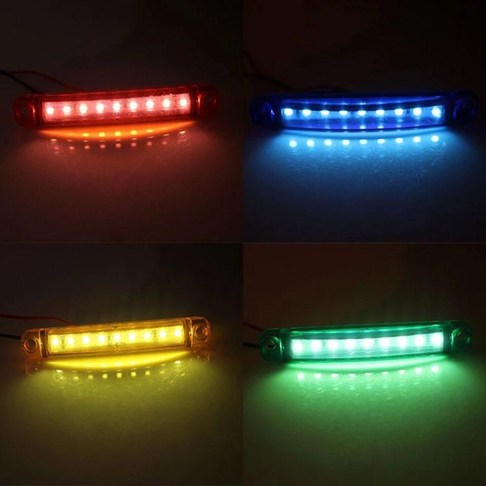Đèn LED ABS Nhiều Màu 24V 9 Bóng Gắn Hông Xe Hơi Xe Tải
