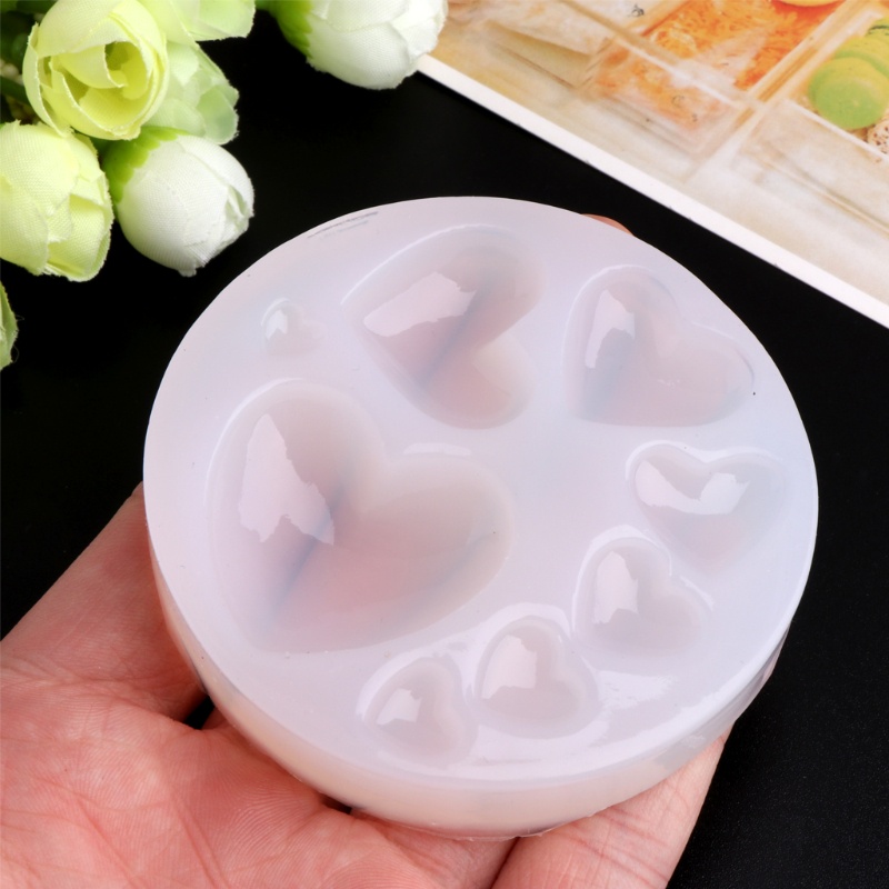 Khuôn silicone tạo hình trái tim làm trang sức tiện lợi