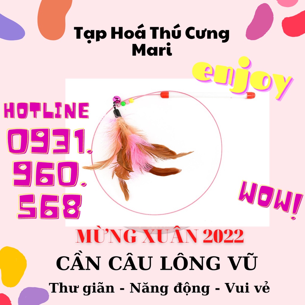 Cần câu mèo - đồ chơi cần câu lông vũ cho mèo