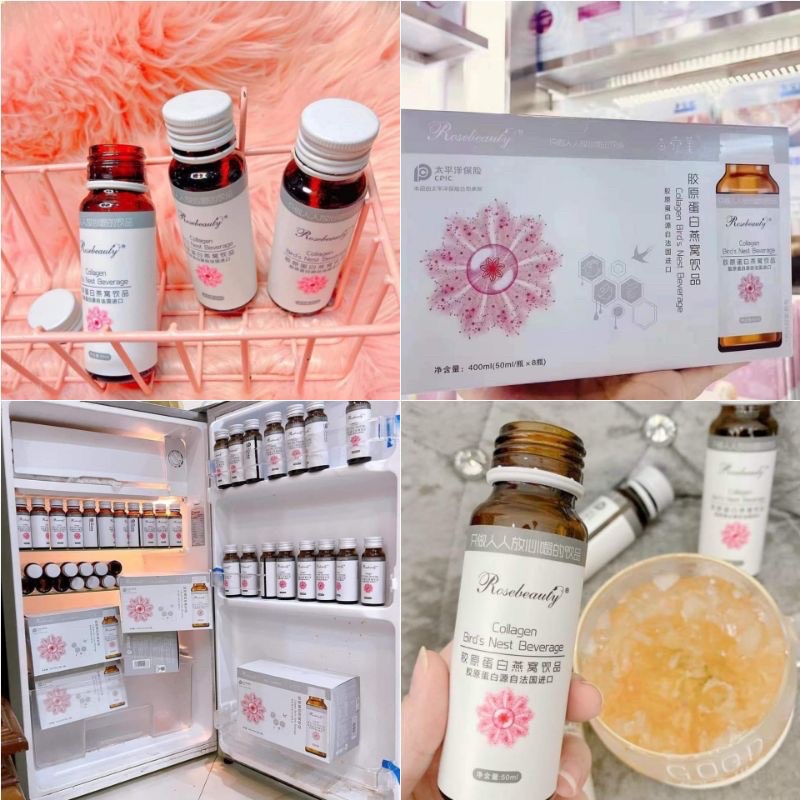 Nước uống Yến Trăng da Rosebeauty 1 hộp 8 chai