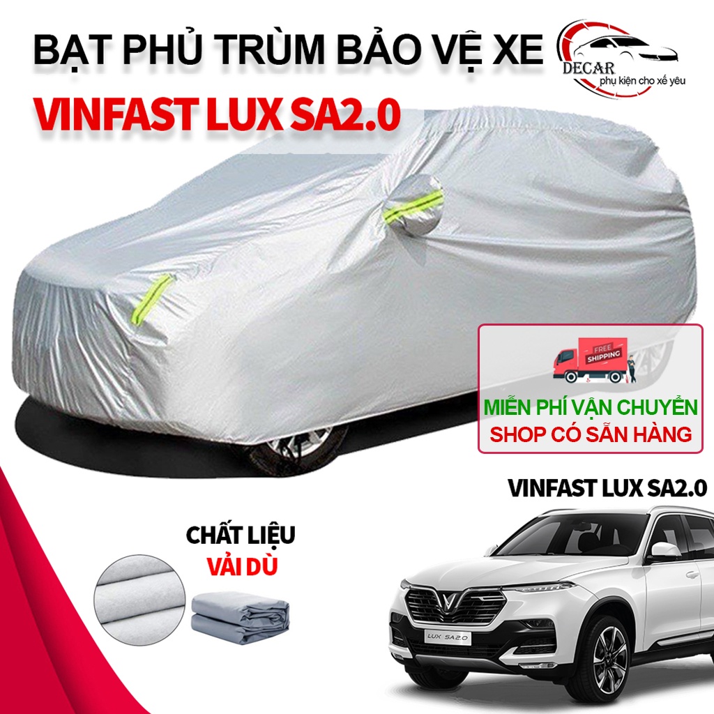 [VINFAST LUX SA 2.0] Bạt phủ xe ô tô 7 chỗ 3 lớp thông minh, chất liệu vải dù oxford cao cấp, áo trùm bảo vệ xe 7 chỗ