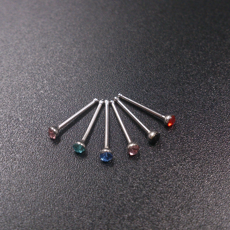 Bộ 60 Khuyên Mũi Thép Không Gỉ Đính Đá Thời Trang