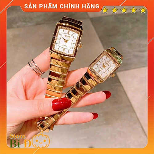 Đồng hồ đôi - Đồng hồ cặp - Đồng hồ Rado nam nữ MÁY NHẬT dây đúc hợp kim không gỉ không bay màu - Bảo hành 12 tháng