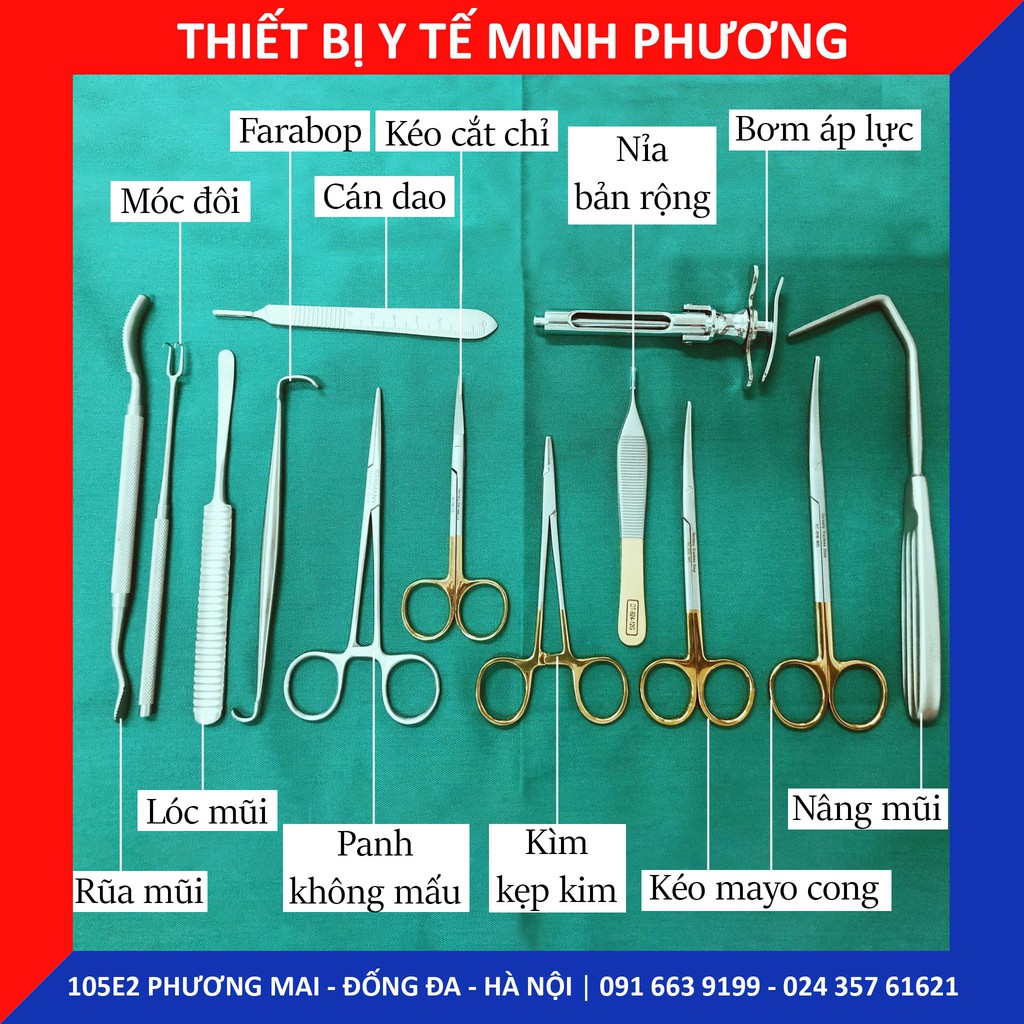 Bộ dụng cụ phẫu thuật mũi 13 món cao cấp