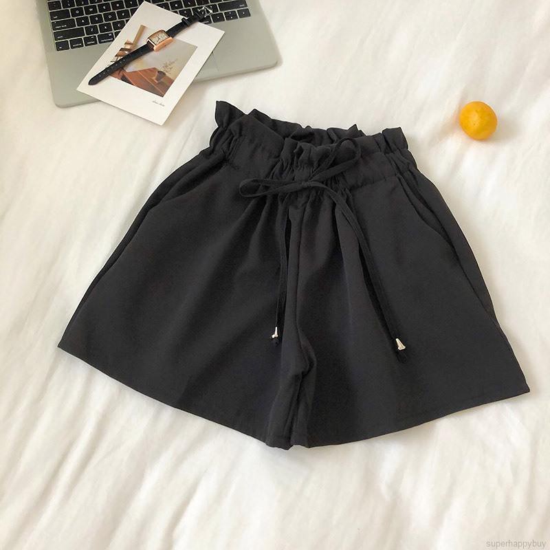 Quần short nữ ống rộng lưng cao