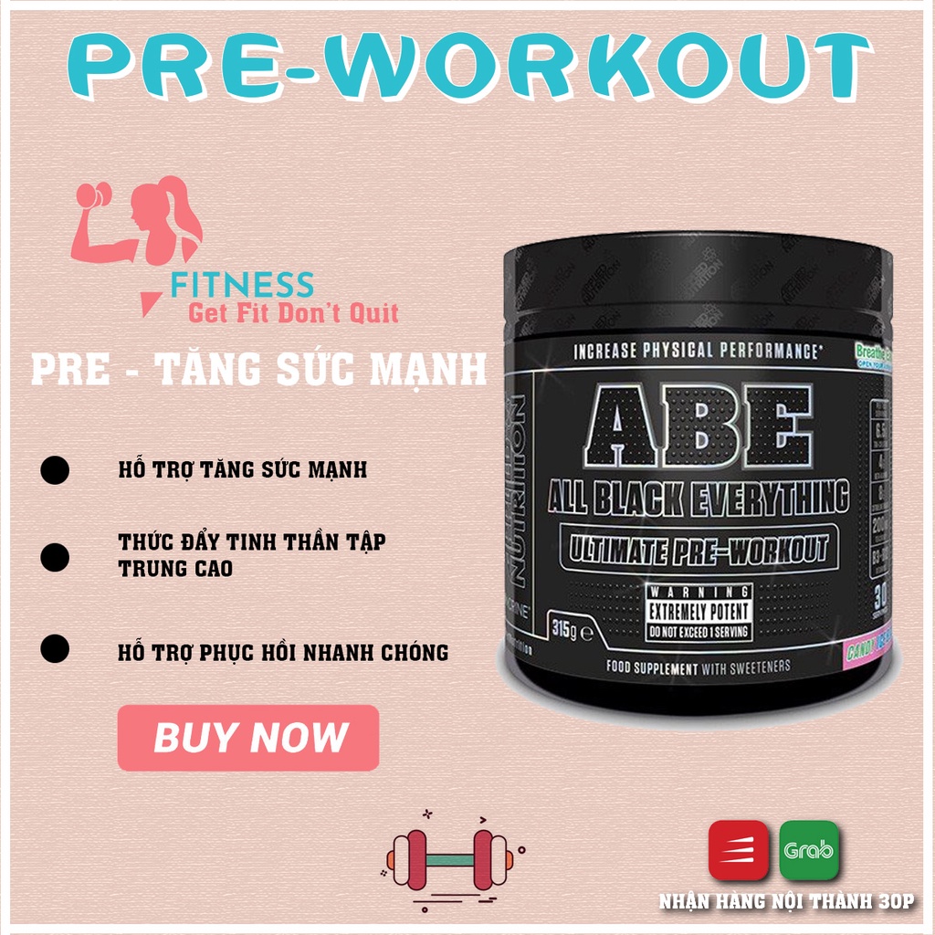 ABE Pre Workout 😤Giảm Nóng 😤 ABE Pre Workout của hãng Applied Nutrition UK ,Tăng Sức Mạnh Sức Bền , Chính Hãng