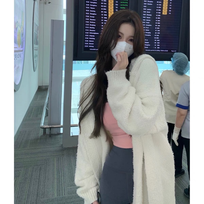 COZOK Áo Khoác Cardigan Dệt Kim Tay Dài Dáng Rộng Thời Trang