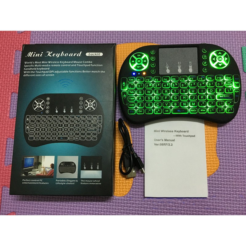 BÀN PHÍM KIÊM CHUỘT KHÔNG DÂY UKB 500-RF MINI KEYBOARD CÓ ĐÈN LED