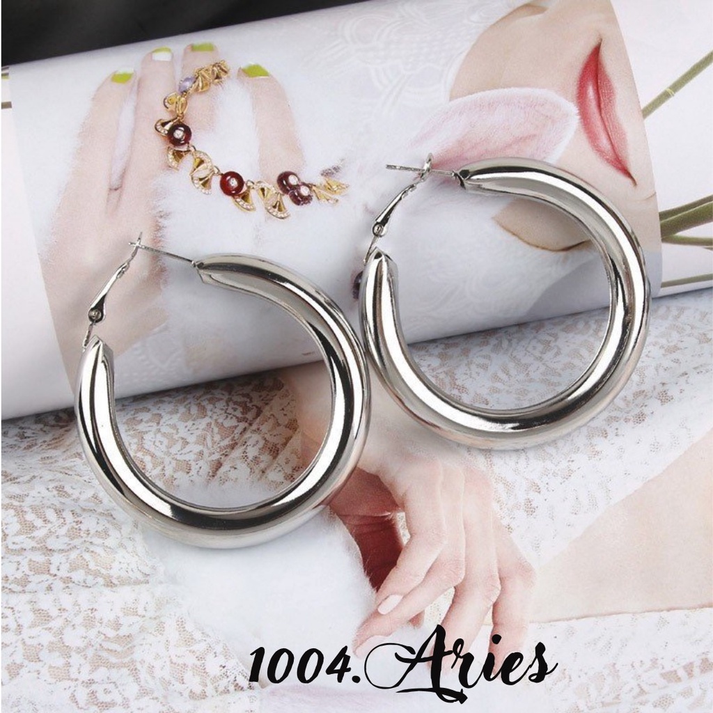 Bông tai tròn /xoắn cá tính cho nữ -1004 ARIES