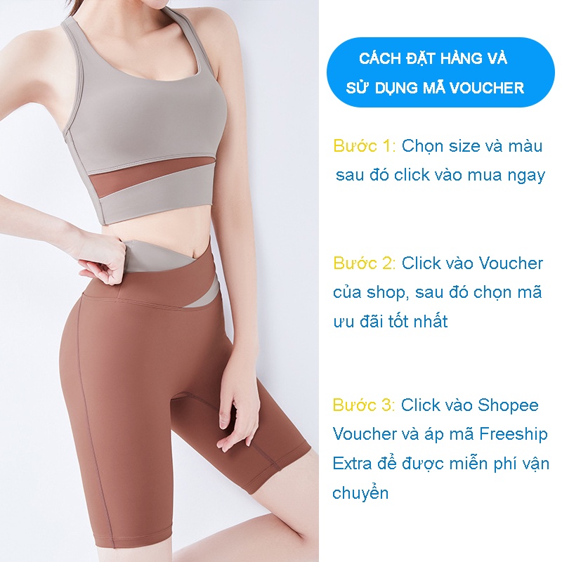 Bộ Đồ Lửng Tập Gym Yoga Earobic Có Mút Ngực Thấm Hút Mồ Hôi Co Giãn 4 Chiều  - BL01