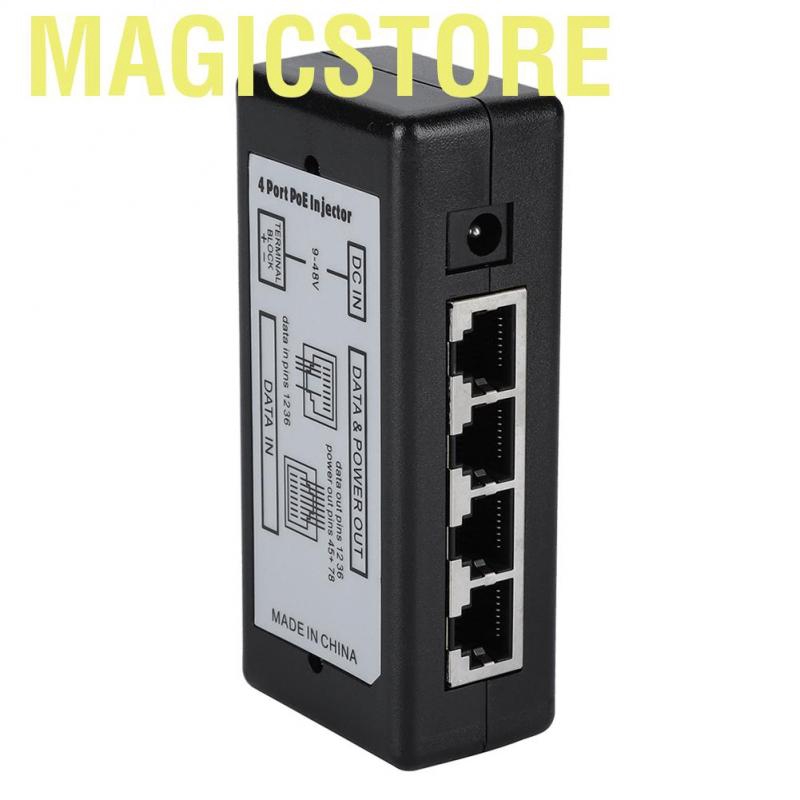 Magicsotre Thiết bị tách Poe Dc12V-48V 4 Cổng Cho Máy Ảnh Ip