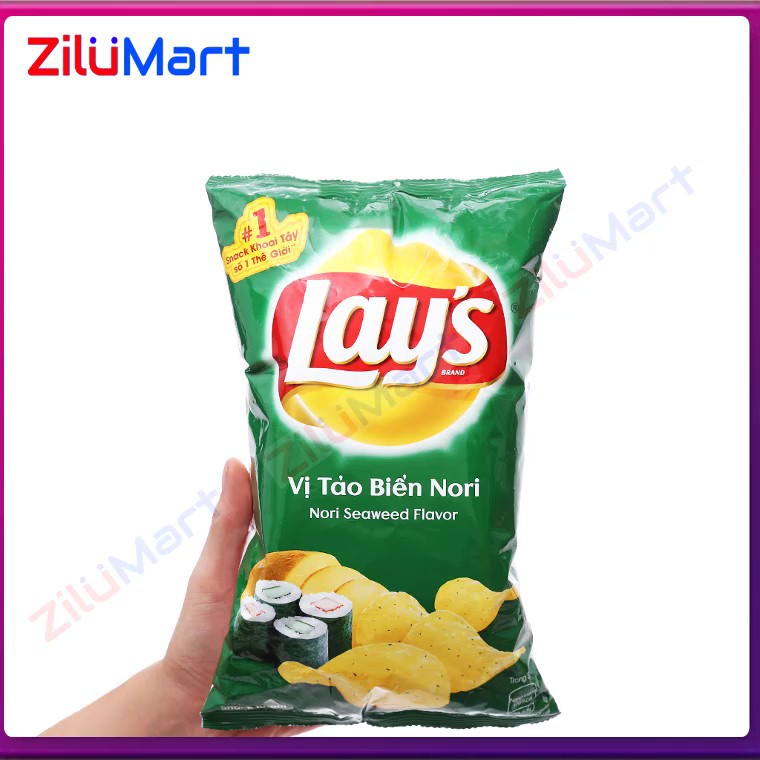 Snack khoai tây Lay's vị tảo biển Nori gói x 63g