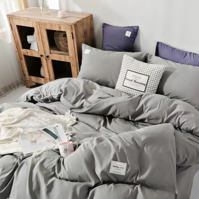 Bộ chăn ga gối cotton tici 4 món HASUKO drap giường ga chun đủ mọi kích thước