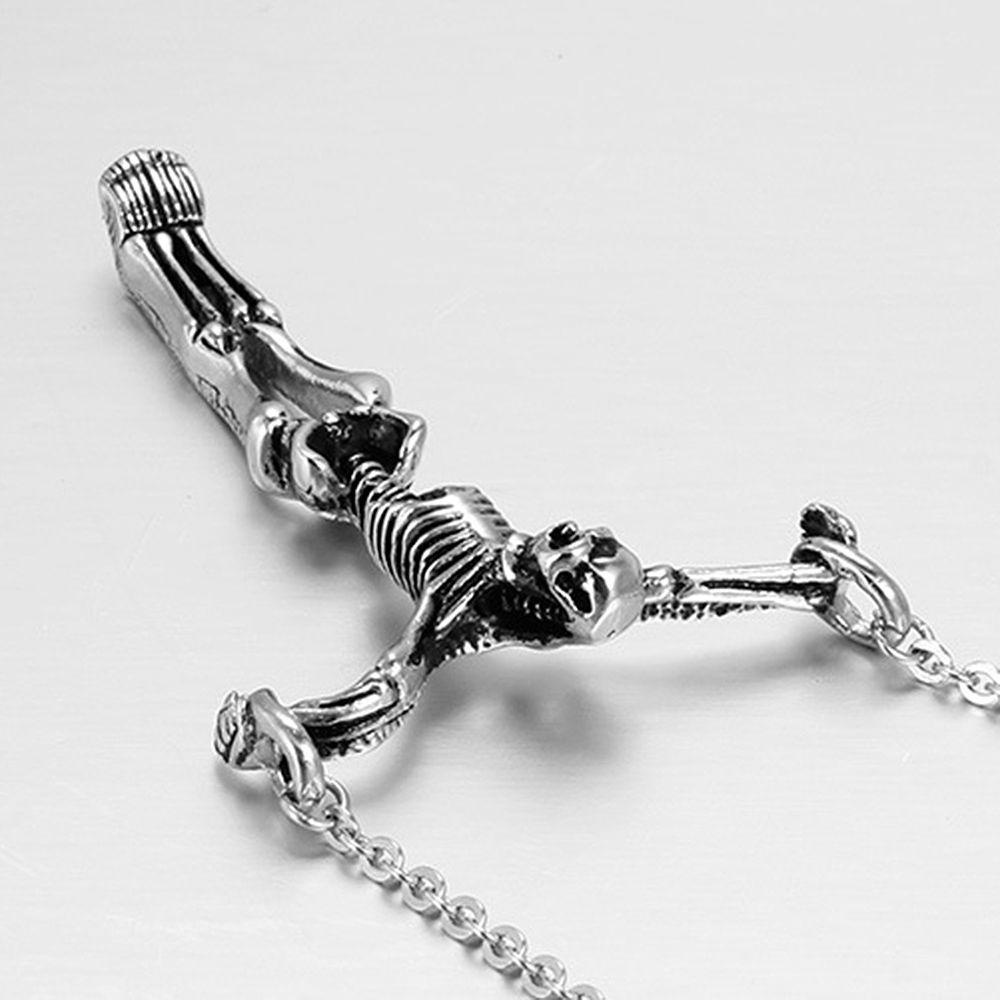 Vòng cổ Hợp Kim Thép Không Gỉ Hình Bộ Xương Phong Cách Gothic Cho Nữ