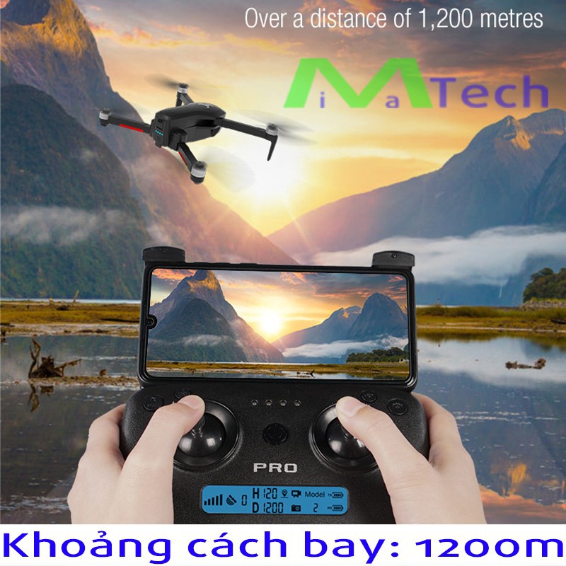 FLYCAM SG906 PRO 2 GIMBAL 3 TRỤC Camera 4K Bay 25 Phút Có GPS Tự Động Quay Về Tặng Balo