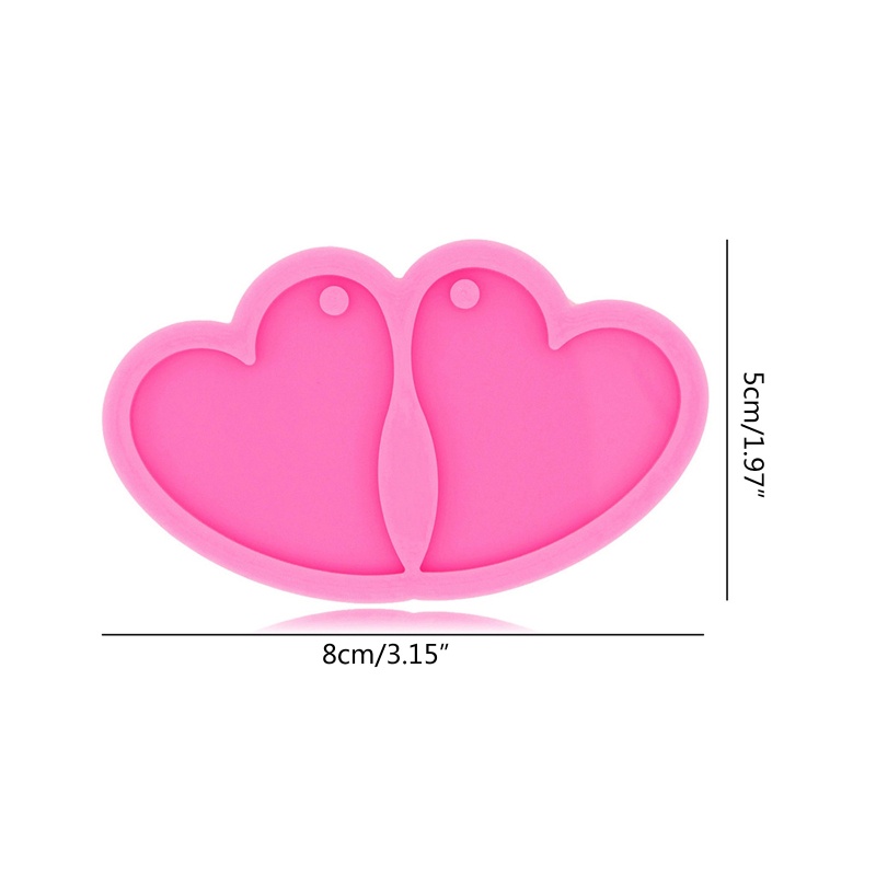 Sa Khuôn Silicone Làm Bông Tai Hình Trái Tim DIY