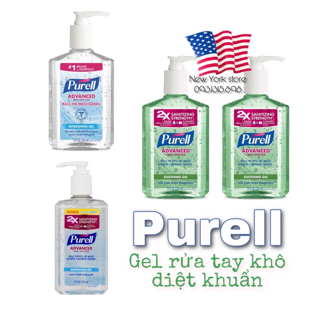 (Có bill US) Gel rửa tay khô diệt khuẩn Purell USA 295ml