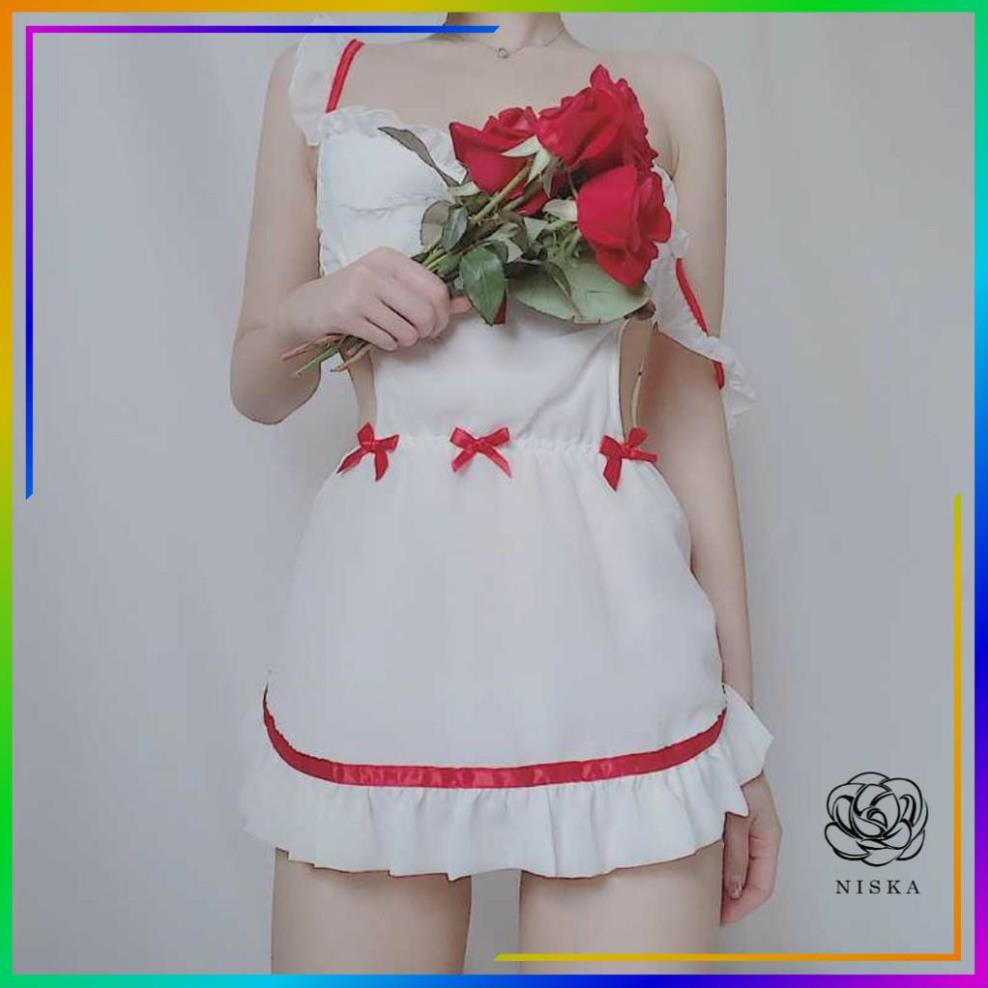 Váy Ngủ Nữ Hở Lưng Sexy Cosplay Y tá, Yếm Ngủ Buộc Dây Freesize Chụp Ảnh Indoor Studio Gợi Cảm - YtaN187 | BigBuy360 - bigbuy360.vn