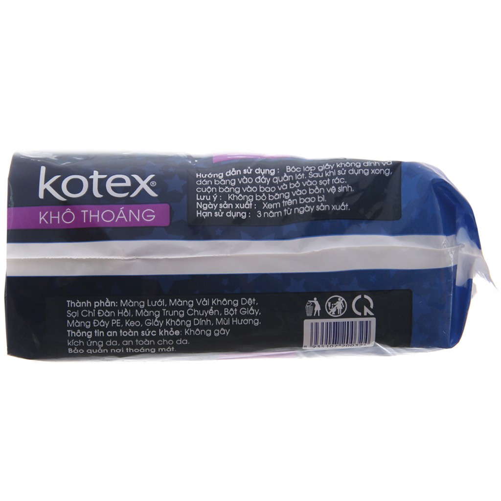 Băng vệ sinh ban đêm Kotex Style khô thoáng Maxi cánh 4 miếng