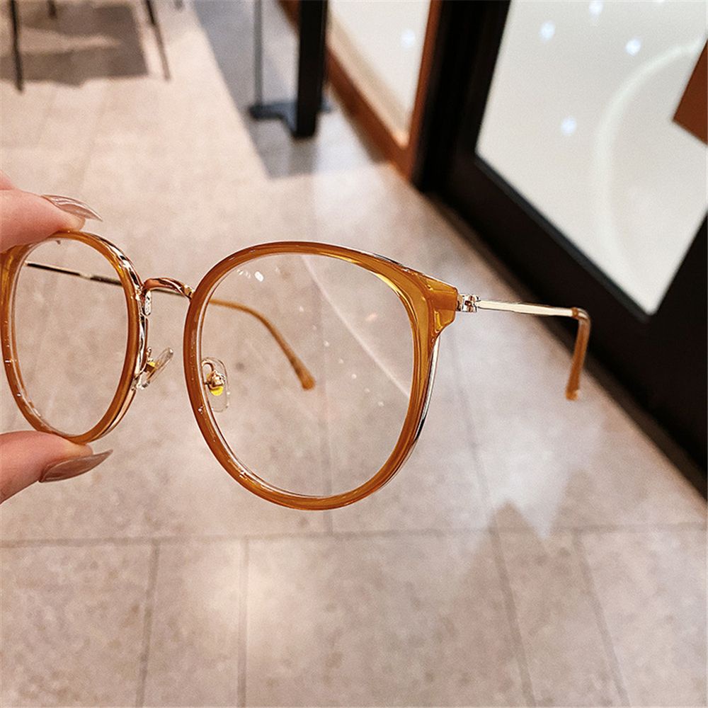 Mắt kính gọng tròn trong suốt chống ánh sáng xanh phong cách cổ điển thời trang cho nam nữ